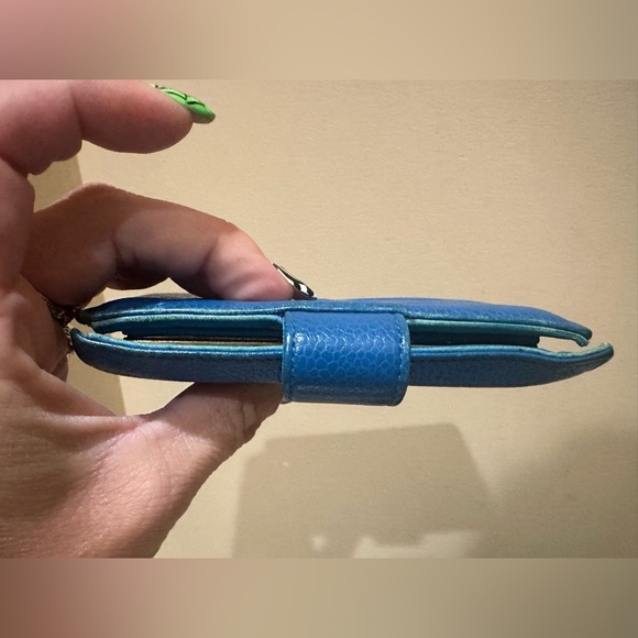 Chanel Cobalt Blue Caviar Leather Kisslock Bifold Vintage Wallet W/Box - Picture 6 of 12